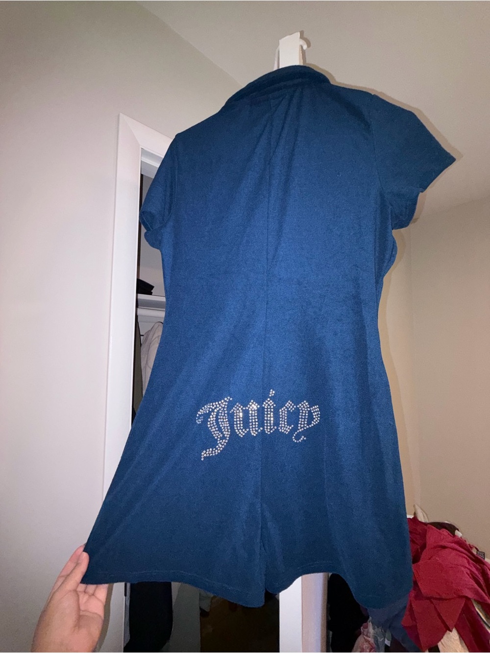 Forever 21 Blue Juicy Rhinestone Logo Robe